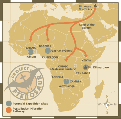 Map of candidate expedition sites (Fellowship University Cartography Department)